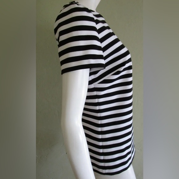 MICHAEL KORS Women’s Horizontal Stripe Ponte Top in Black & White ~Size L - Picture 2 of 6